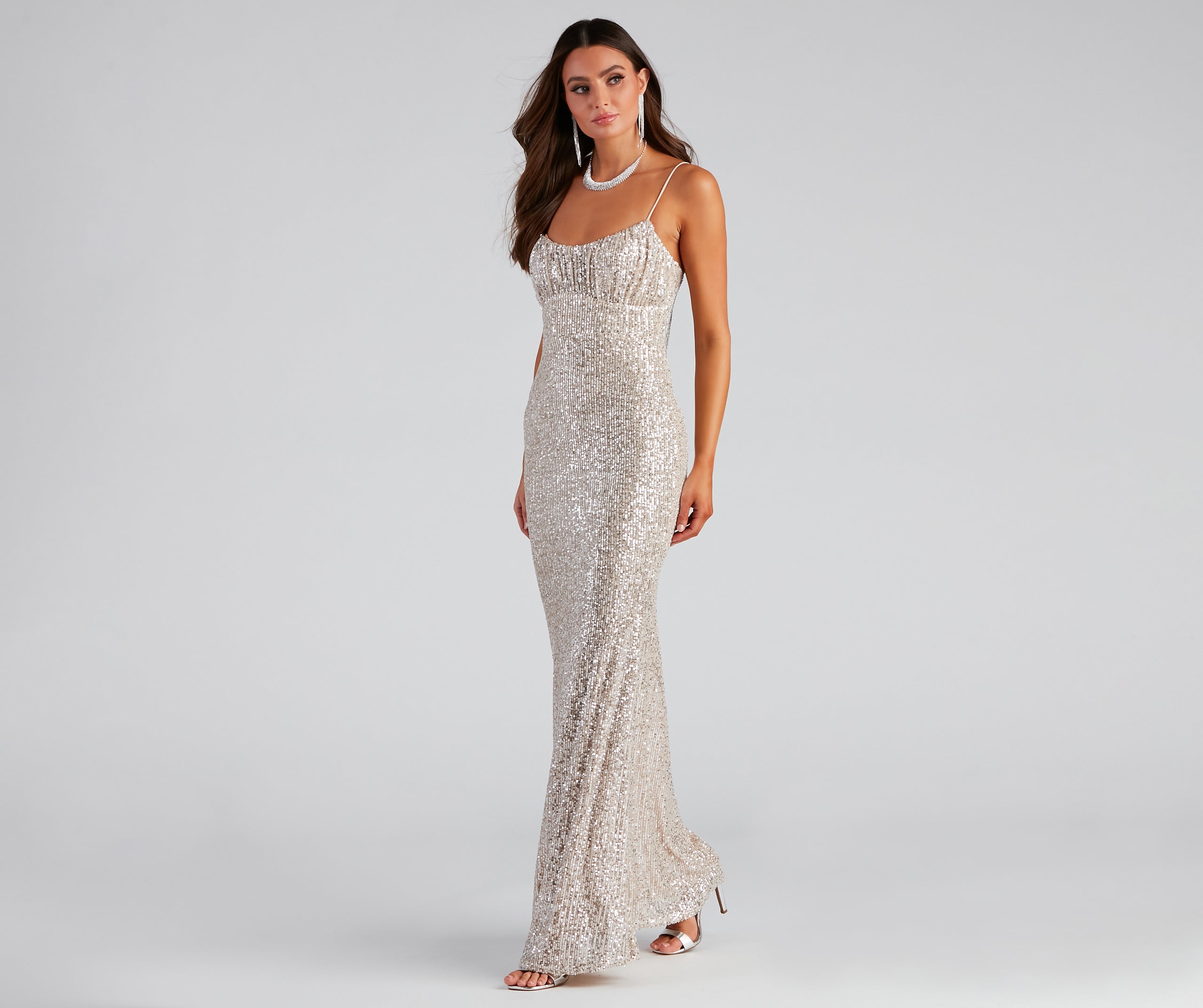 Arely Formal Sequin Scoop Neck Long Dress - Image 7