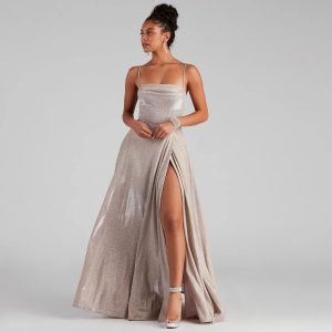 Denice Corset A-Line Wrap Formal Dress
