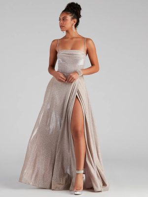 Denice Corset A-Line Wrap Formal Dress