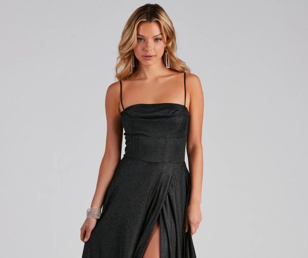 Denice Corset A-Line Wrap Formal Dress - Image 8