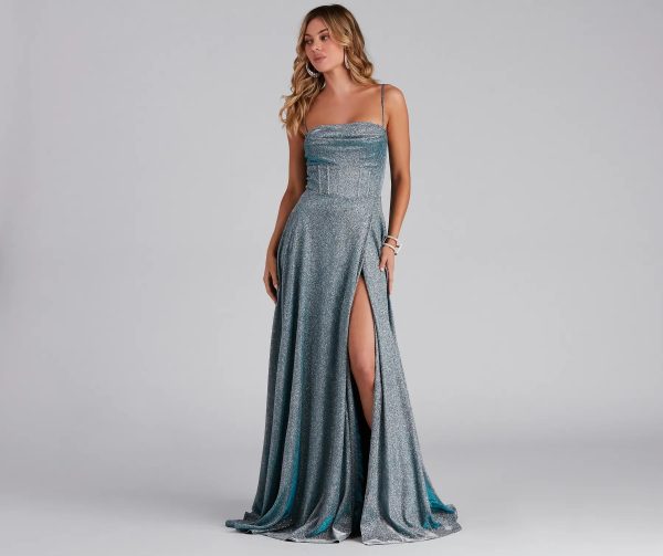 Denice Corset A-Line Wrap Formal Dress - Image 9