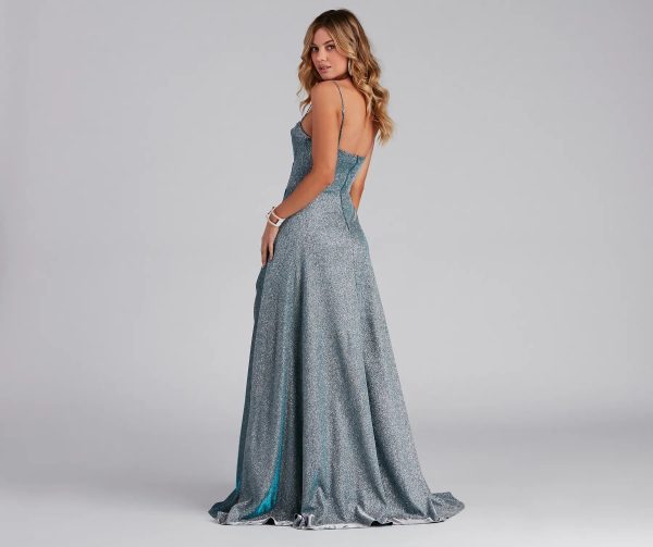 Denice Corset A-Line Wrap Formal Dress - Image 10