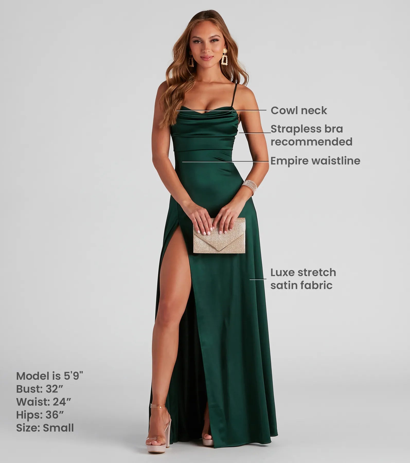 Marissa Formal Satin Cowl Neck Dress - Image 5