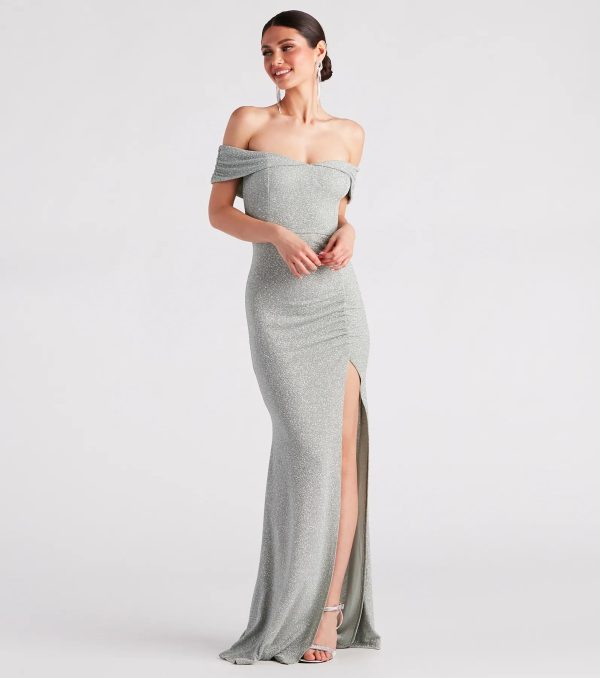 Meryl Formal Glitter Column Dress - Image 5