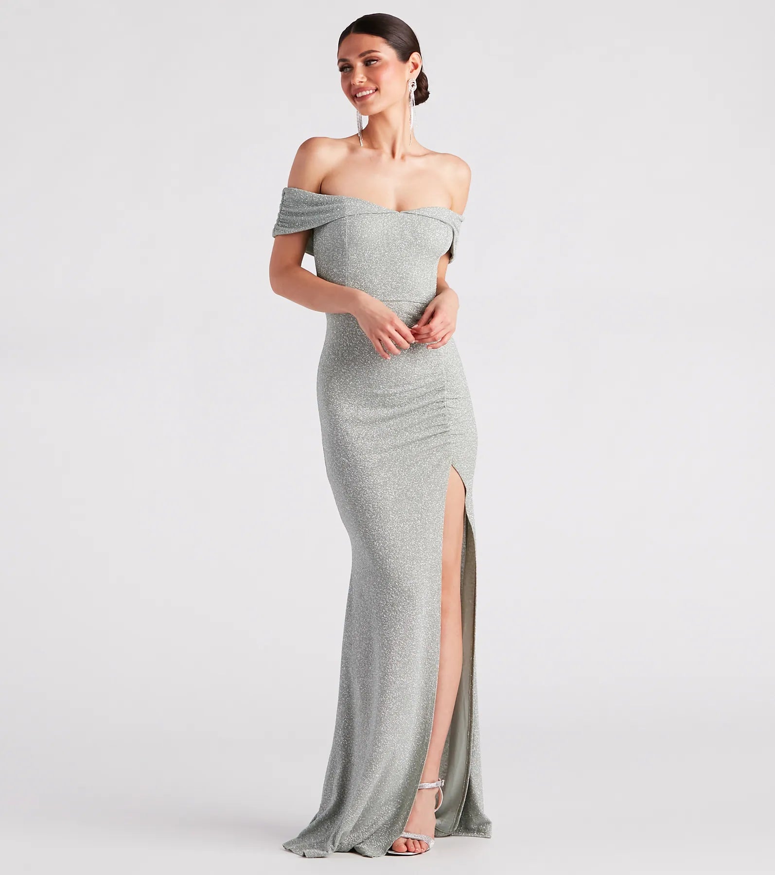Meryl Formal Glitter Column Dress - Image 5