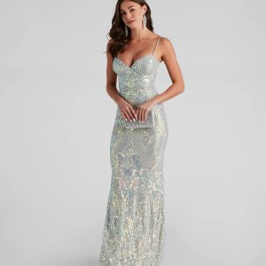 Teagan Sequin Slim-Fit Formal Dress