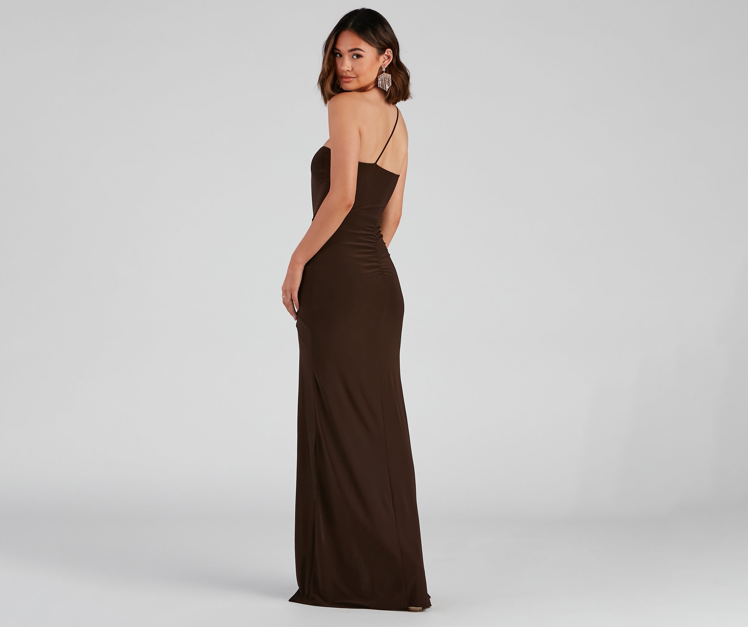 Rya Formal One Shoulder High Slit Dress - Image 2