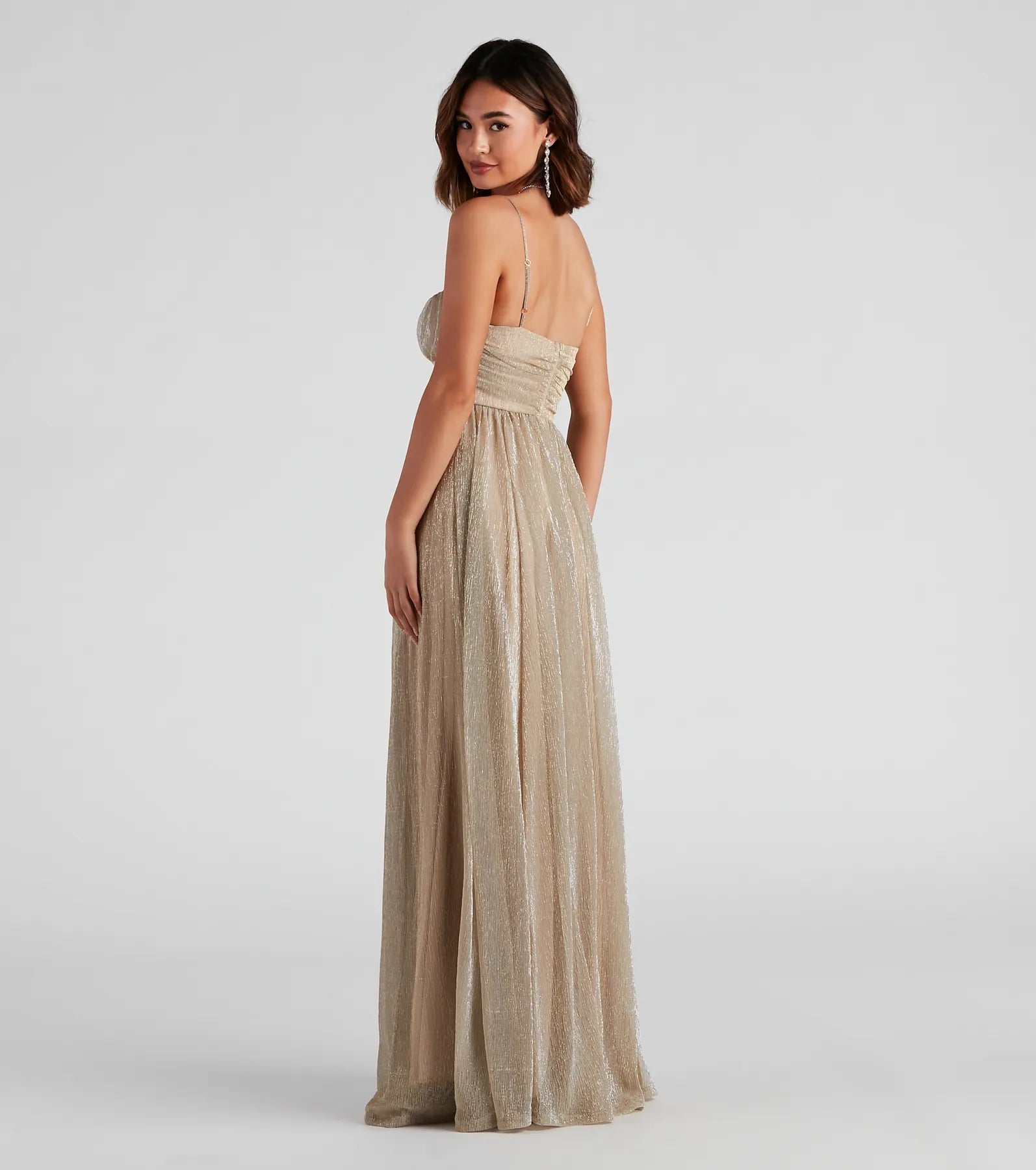 Adler Formal Metallic Sparkle A-Line Dress - Image 6
