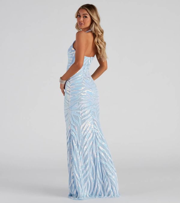 Jailene Formal Sequin Halter Dress - Image 2