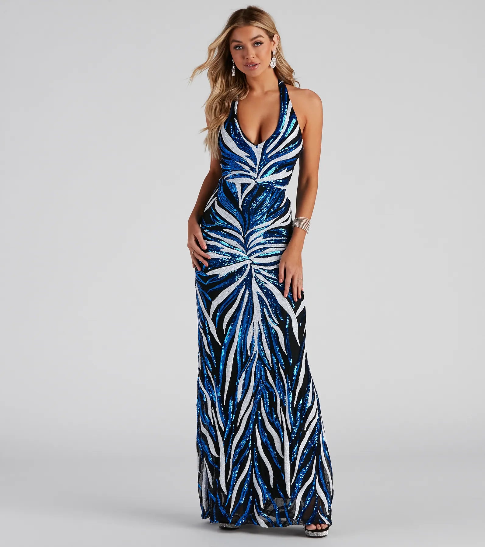 Jailene Formal Sequin Halter Dress - Image 5