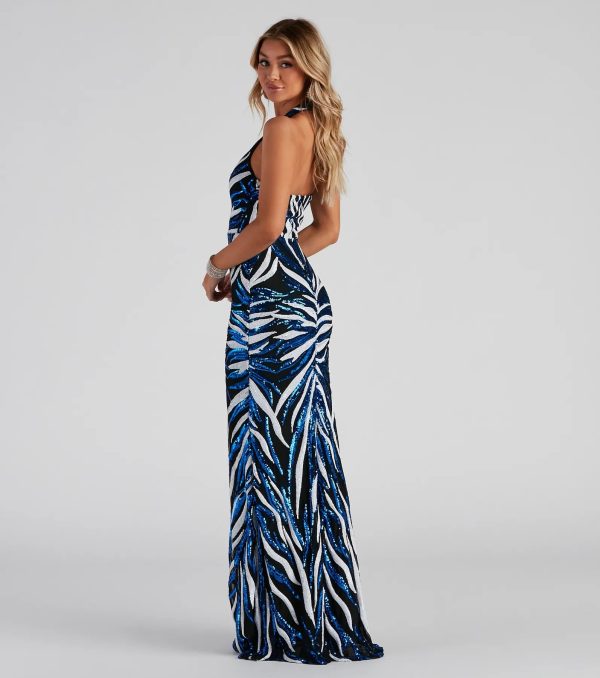 Jailene Formal Sequin Halter Dress - Image 6