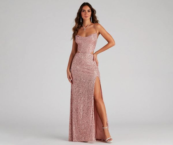 Kristina Formal Sequin Cutout Dress - Image 3