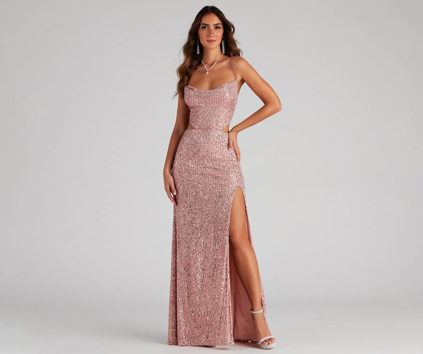 Kristina Formal Sequin Cutout Dress - Image 3