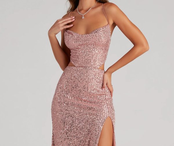 Kristina Formal Sequin Cutout Dress - Image 4