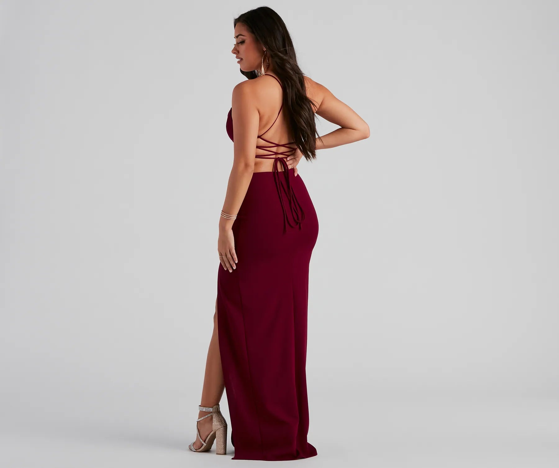 Ara Formal Lace Up Crepe Dress - Image 6