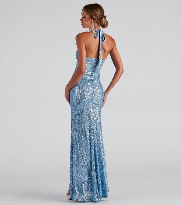 Kasey Formal Sequin Halter Dress - Image 6