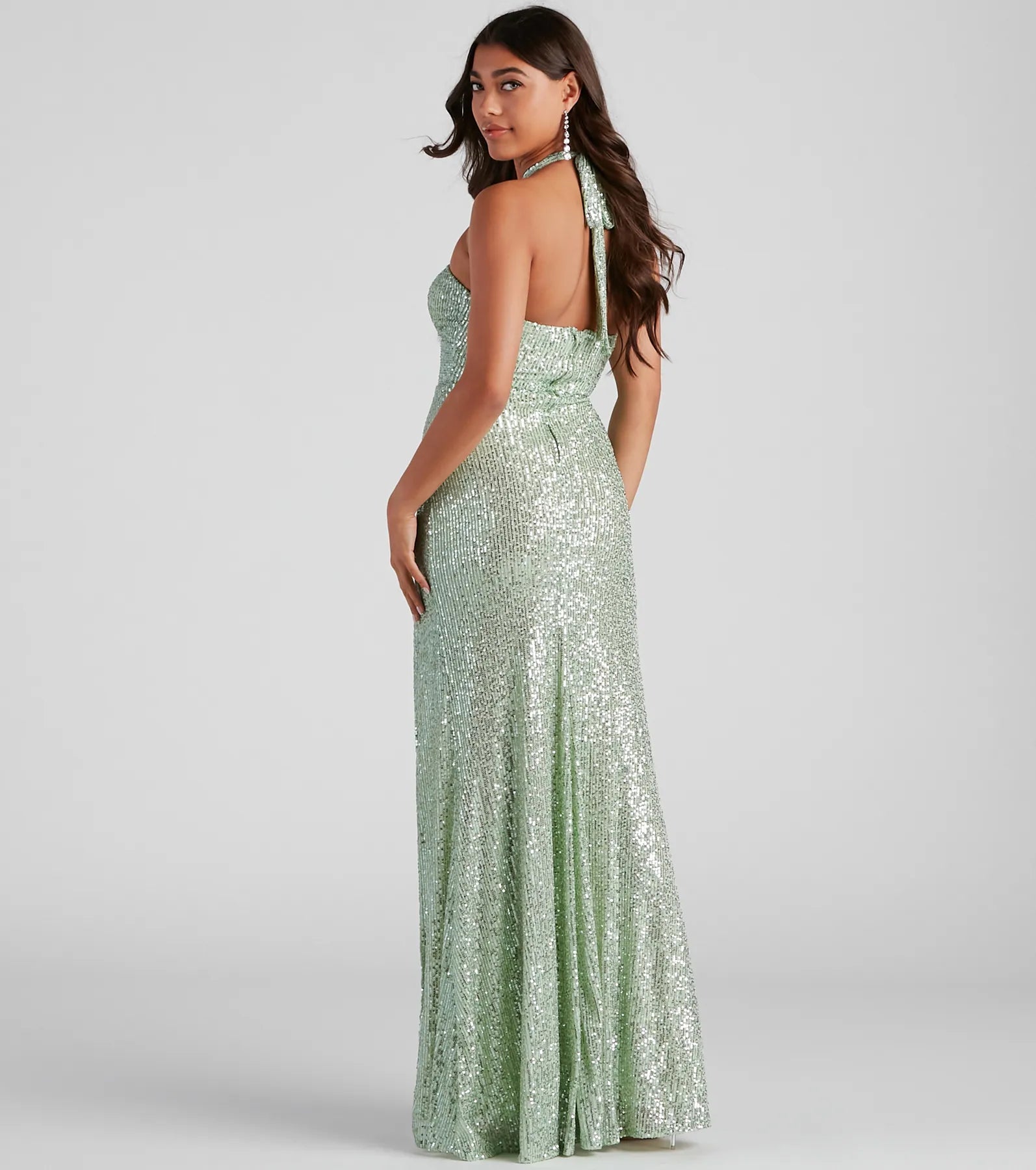Kasey Formal Sequin Halter Dress - Image 2