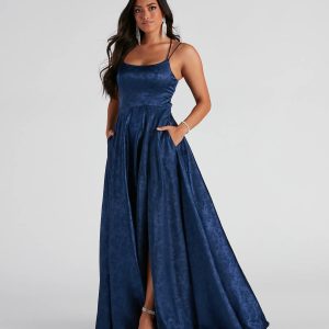 Abby Floral Jacquard Ball Gown