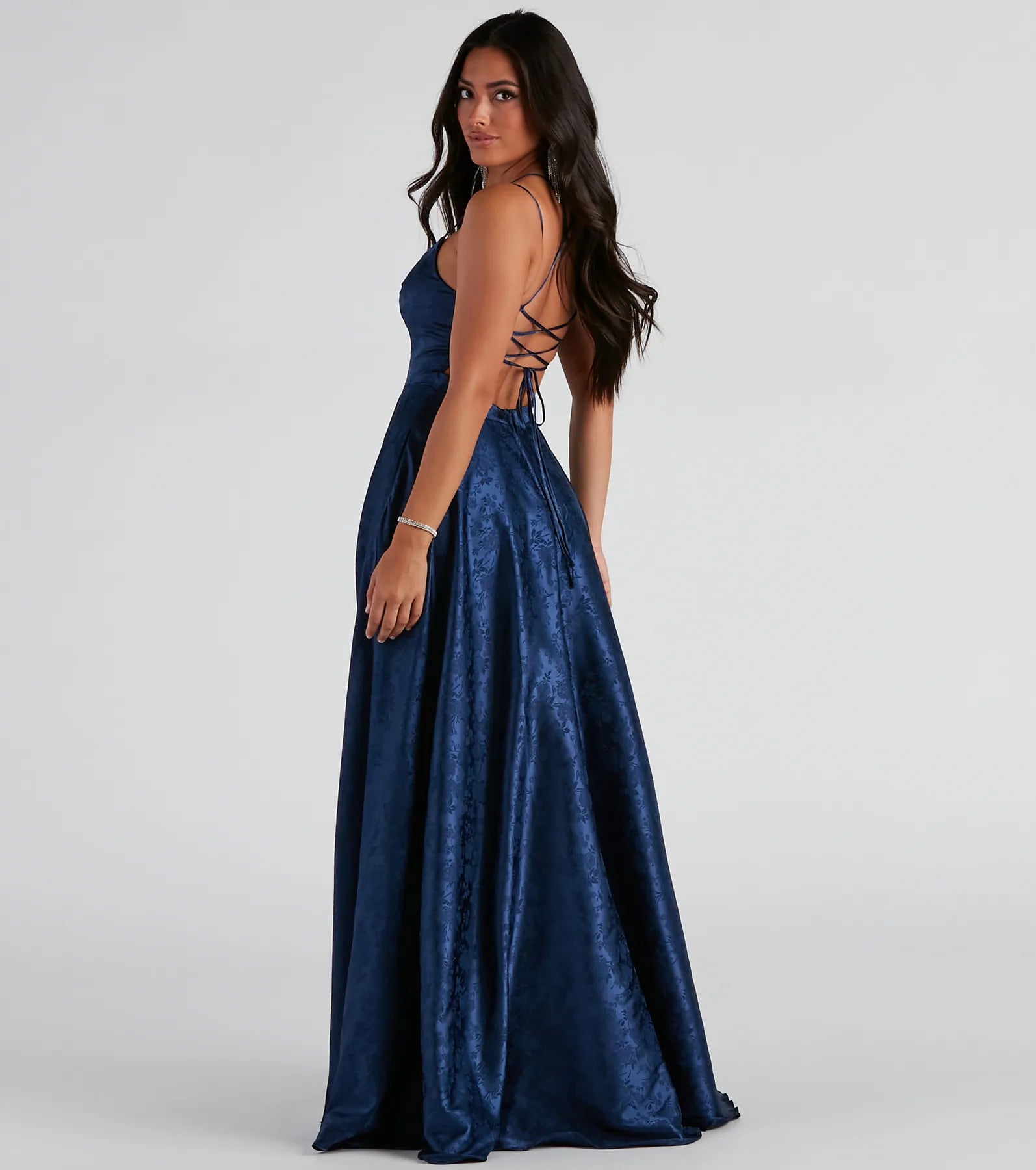 Abby Floral Jacquard Ball Gown - Image 2