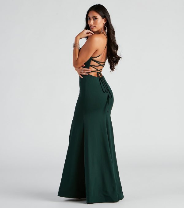 Eden Formal Lace-Up Mermaid Dress - Image 11