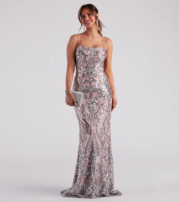 Kenzie Formal Sequin X-Back Dress - Image 5