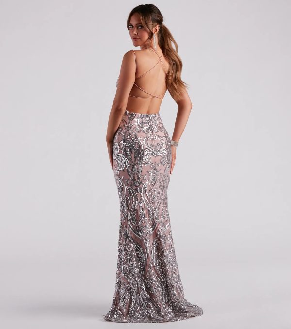 Kenzie Formal Sequin X-Back Dress - Image 6