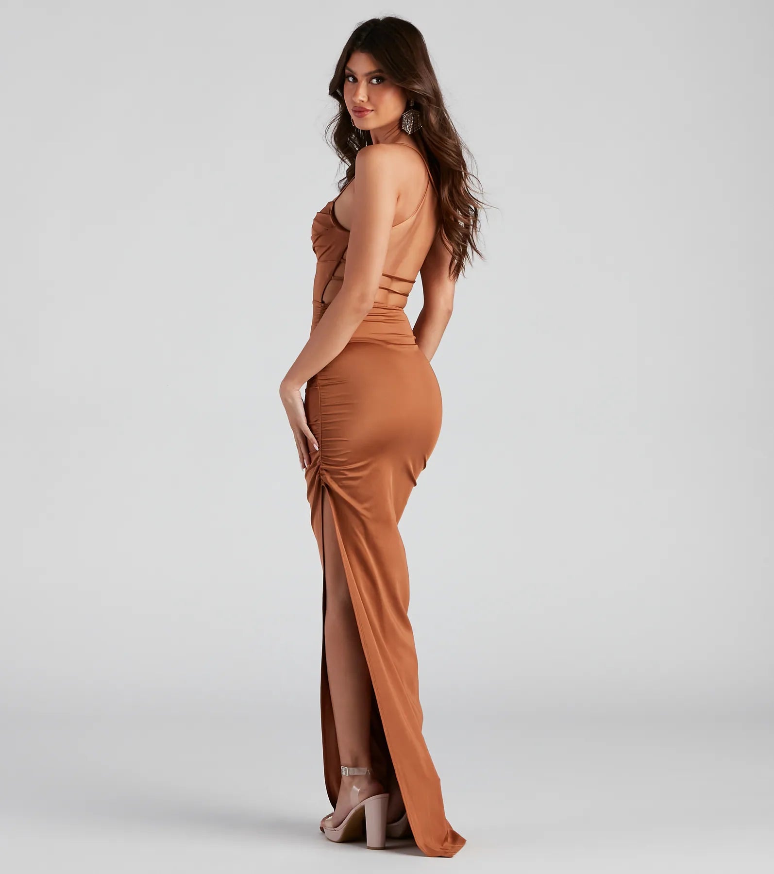 Liliana Ruched Knit Formal Dress - Image 6