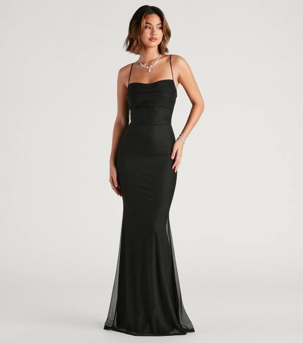 Addison Glitter Mesh Formal Dress - Image 9