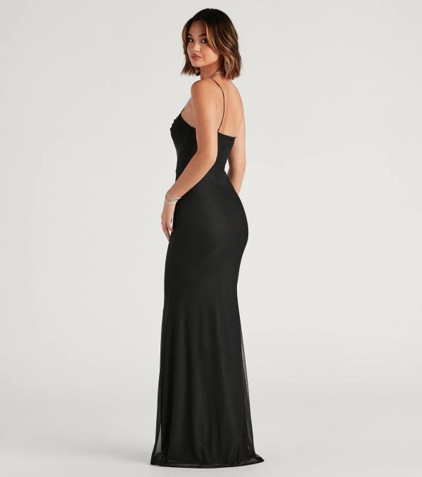 Addison Glitter Mesh Formal Dress - Image 10