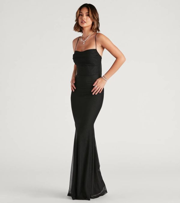 Addison Glitter Mesh Formal Dress - Image 11