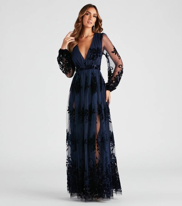 Evelyn Formal Plunge A-Line Dress - Image 9