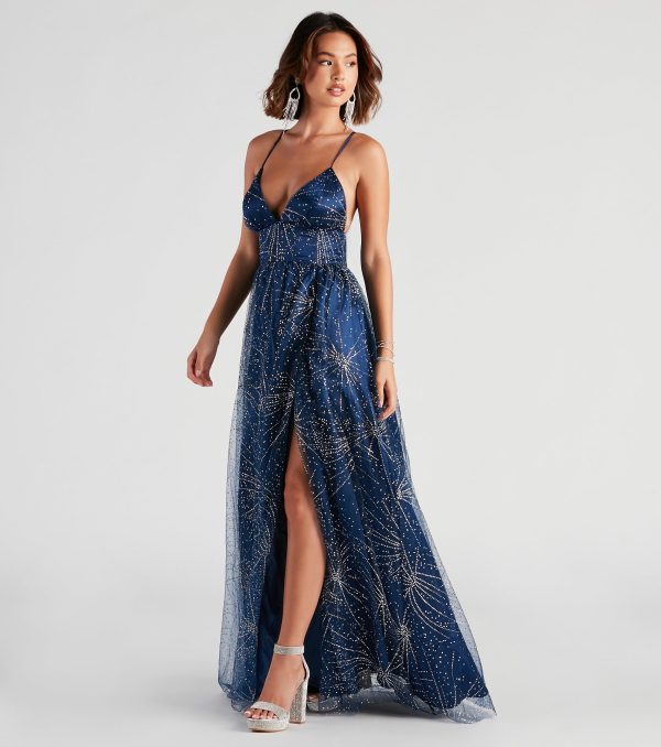 Tricia Formal Glitter A-Line Dress - Image 3