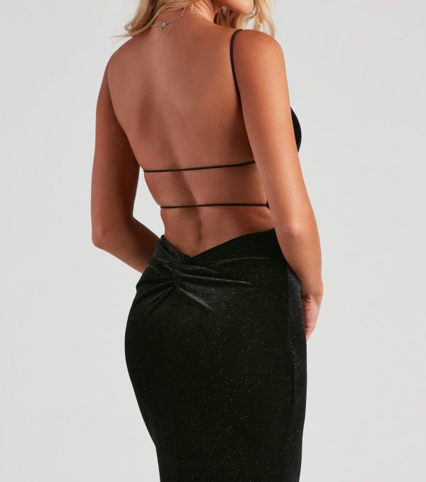 Krissy Formal Glitter Velvet Mermaid Dress - Image 3
