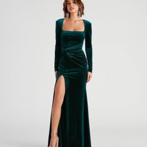 Mindy Formal Velvet Knot Dress