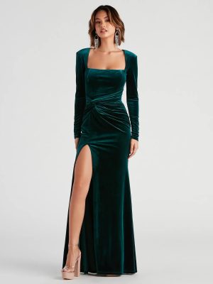 Mindy Formal Velvet Knot Dress