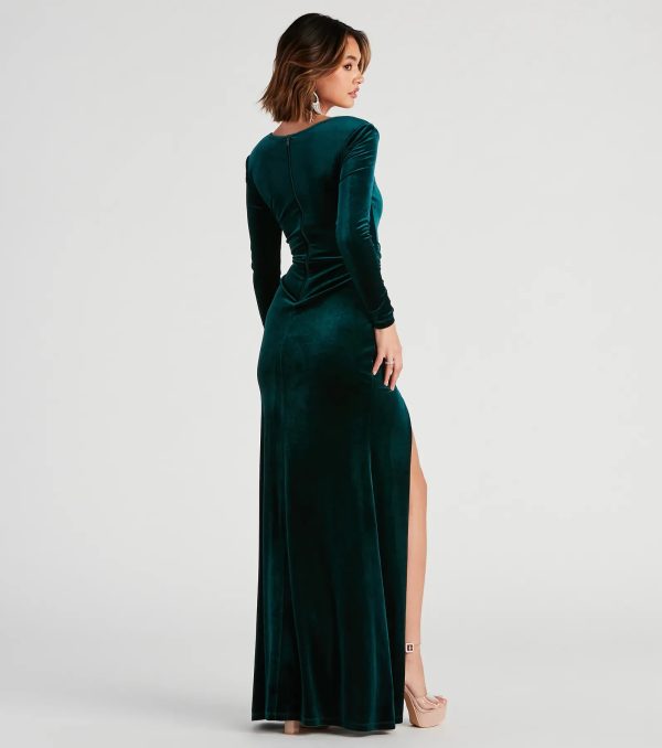 Mindy Formal Velvet Knot Dress - Image 2