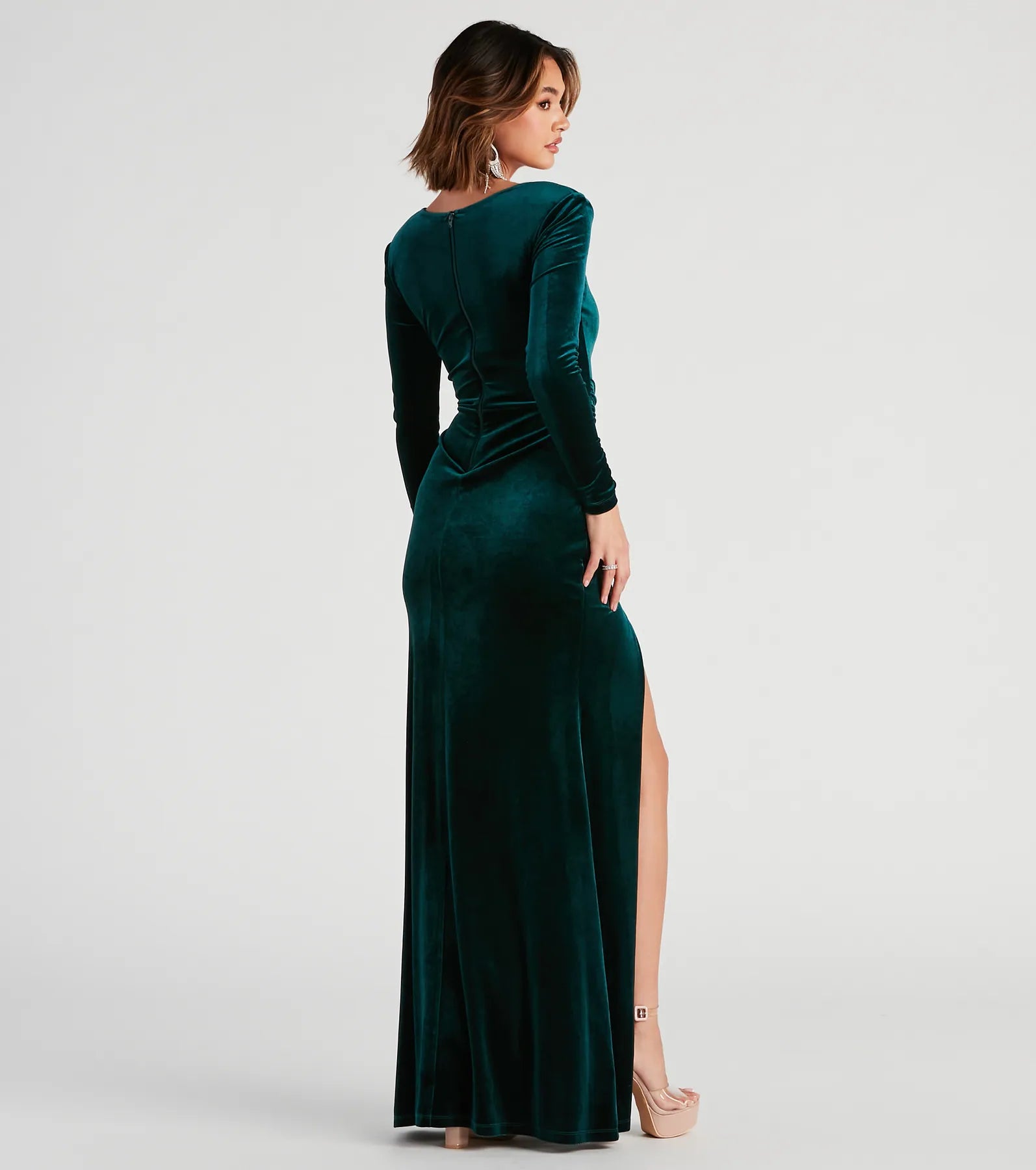 Mindy Formal Velvet Knot Dress - Image 2