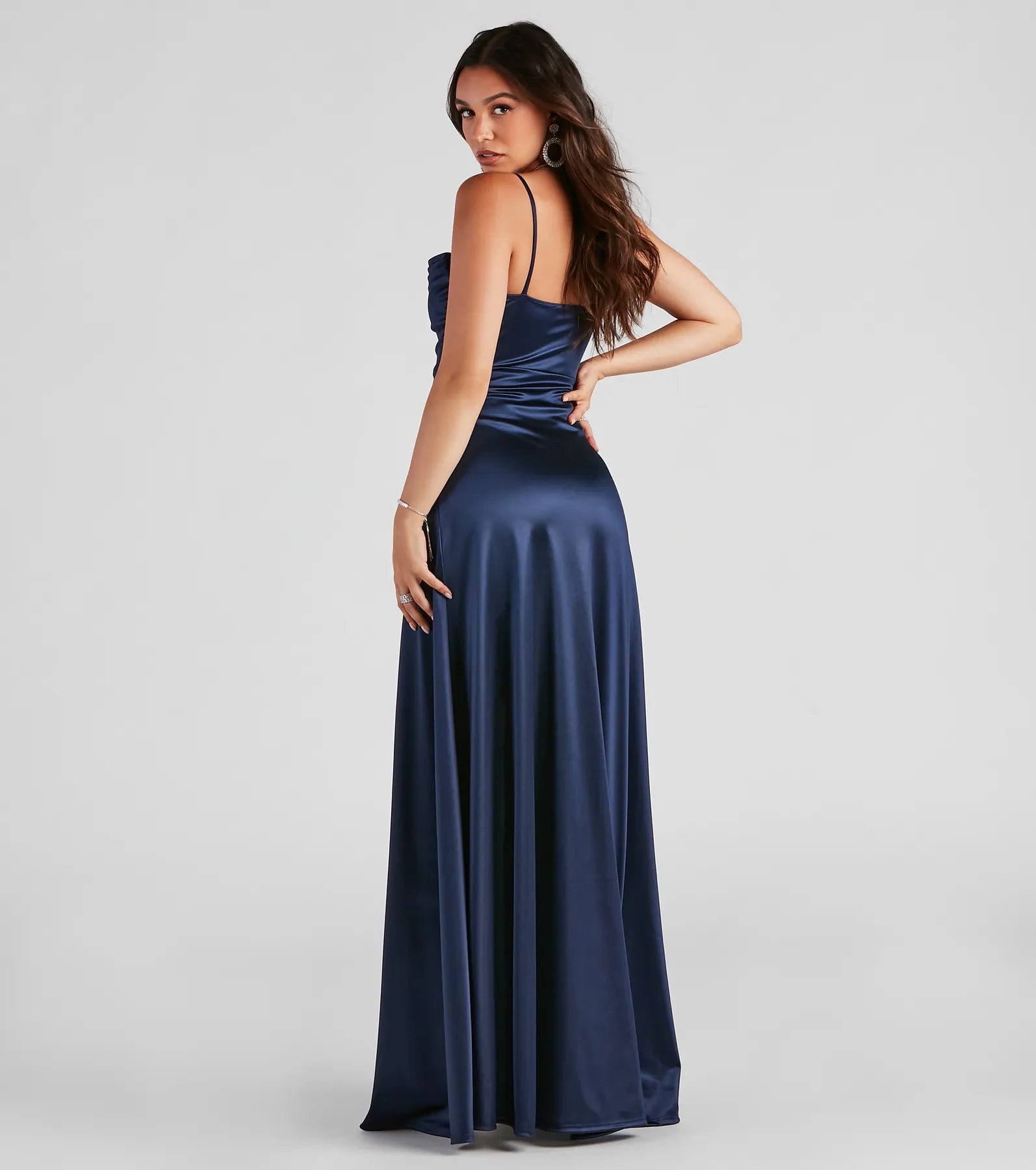 Marissa Formal Satin Cowl Neck Dress - Image 7