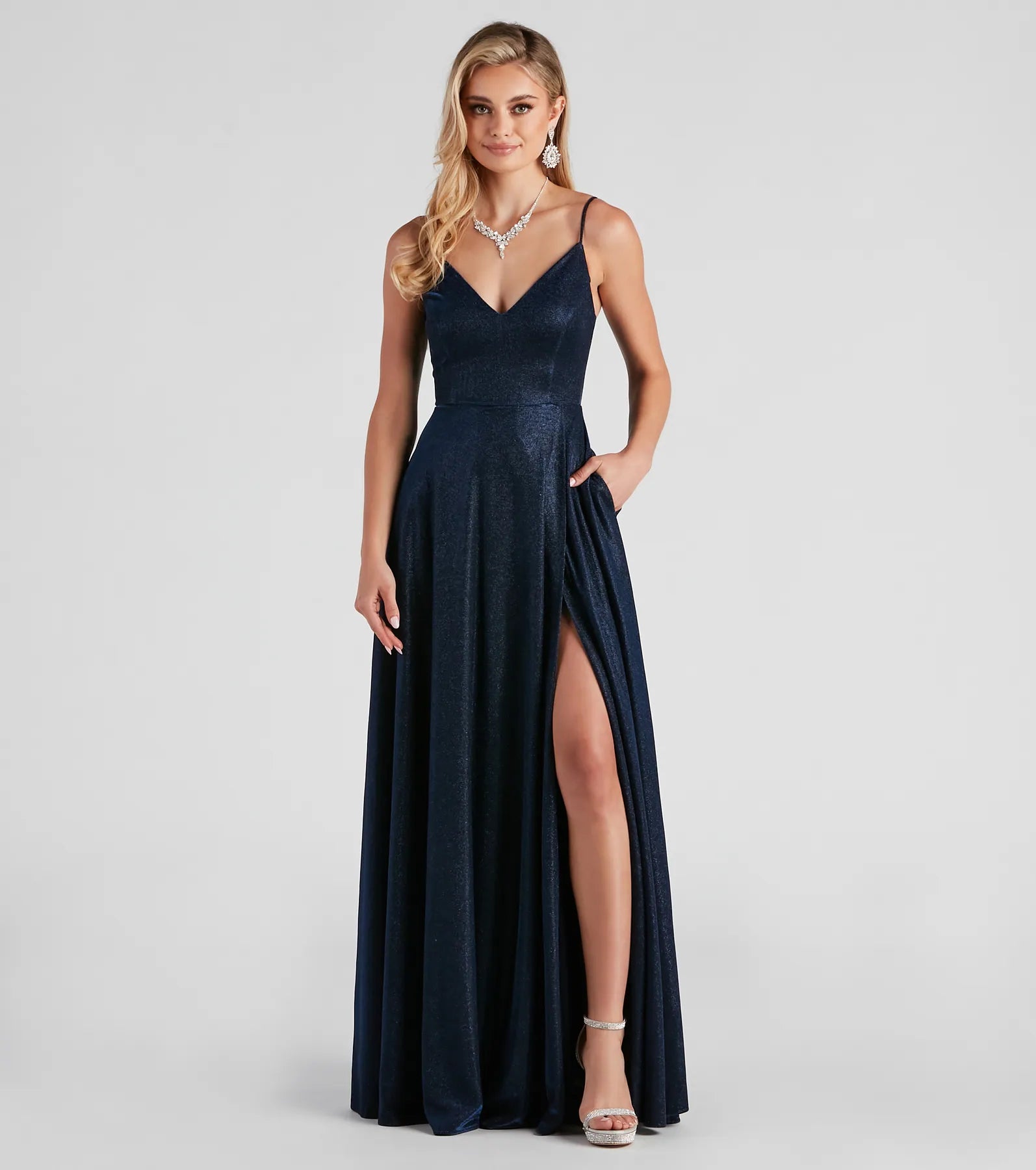 Lizzie Formal Glitter Caged A-Line Dress - Image 5