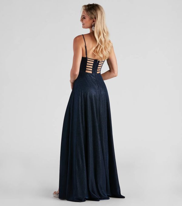Lizzie Formal Glitter Caged A-Line Dress - Image 6