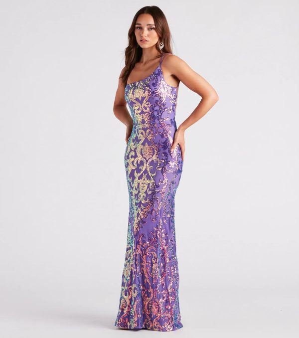 Eleanor Formal Sequin One Shoulder Dress - Image 7