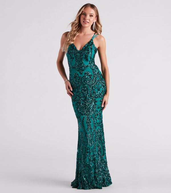 Amaya Sequin Mesh Formal Dress - Image 4