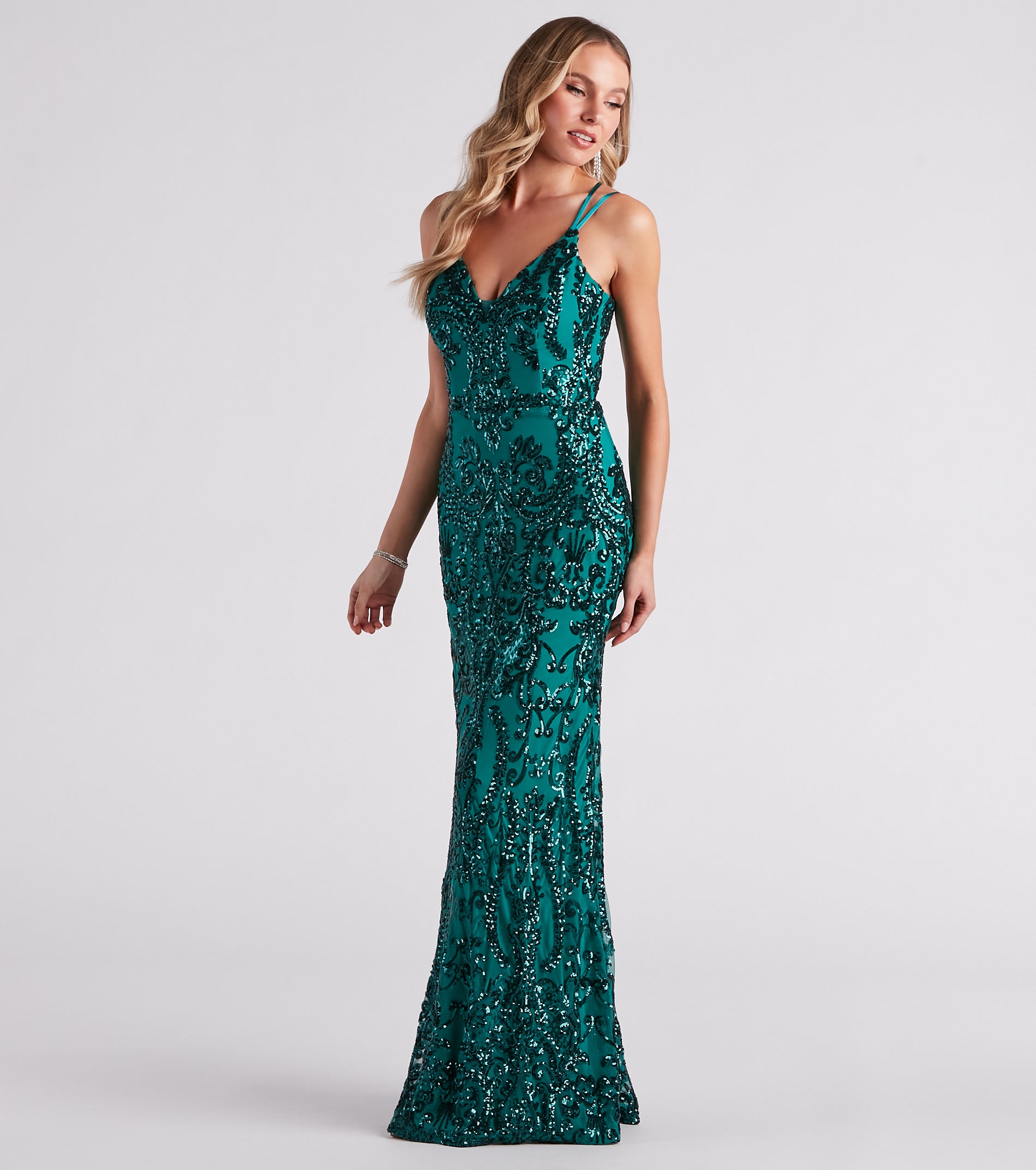Amaya Sequin Mesh Formal Dress - Image 3