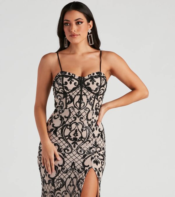JoJo Sequin Bustier Formal Dress - Image 8