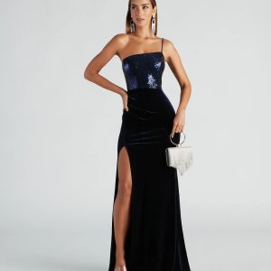 Kira Sequin Velvet Mermaid Dress