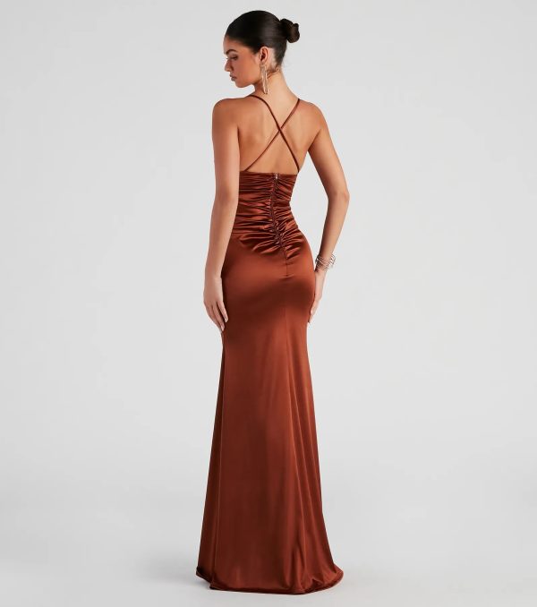 Eva Formal Satin Mermaid Dress - Image 2