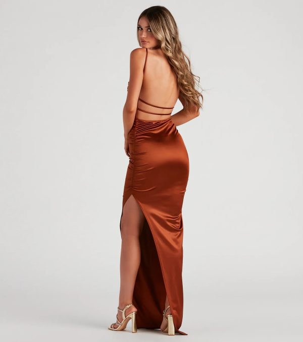 Alani Strappy Back Satin Formal Dress - Image 6