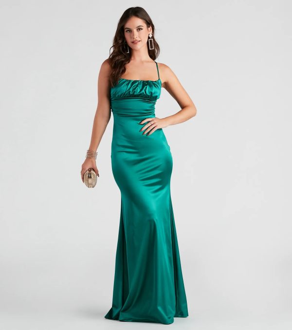 Eva Formal Satin Mermaid Dress - Image 5