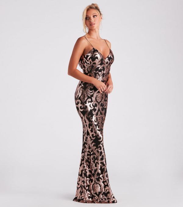 Lea Formal Sequin Low Back Dress - Image 3