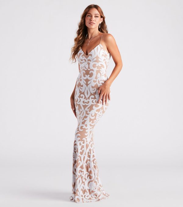 Lea Formal Sequin Low Back Dress - Image 7
